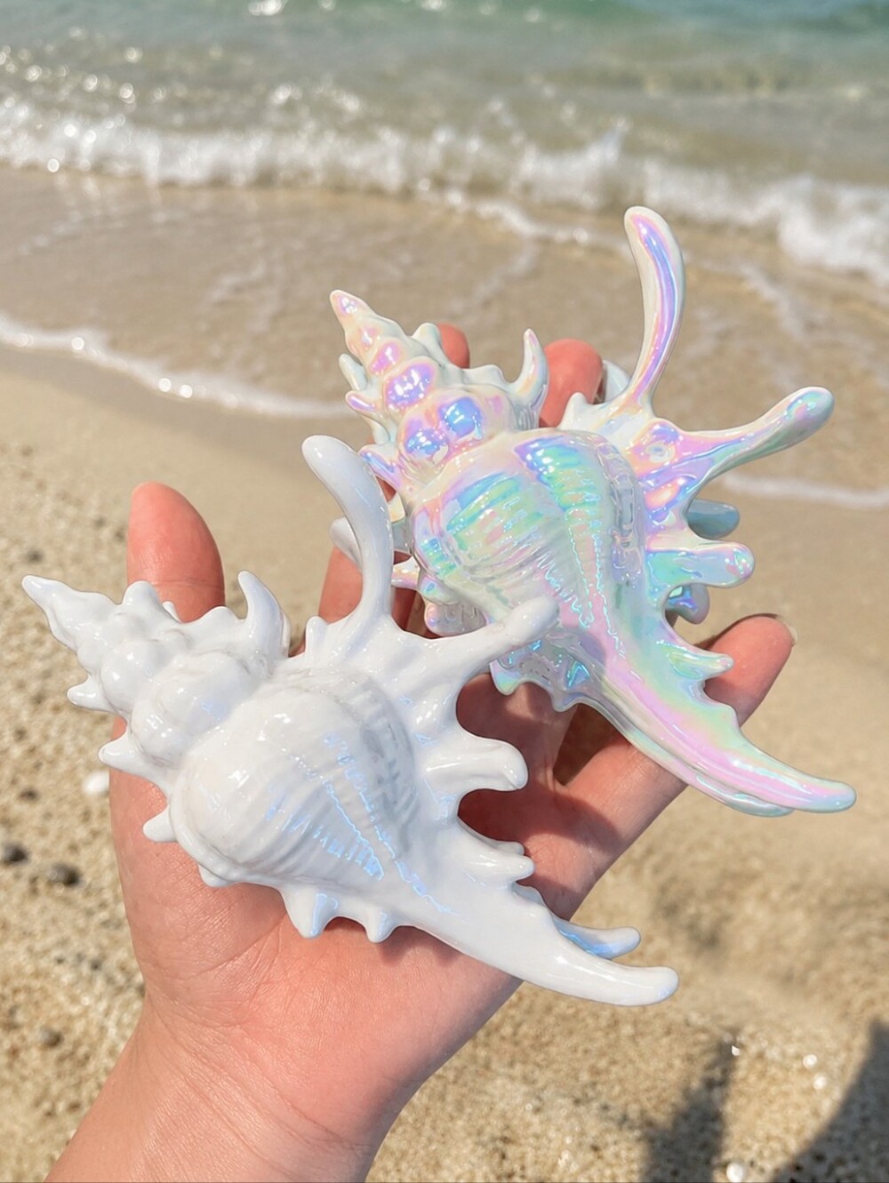 Seashell Conch Hair Clip In Iridescent Or White